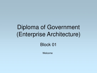 Diploma of Government (Enterprise Architecture)