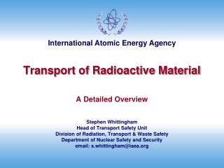 Transport of Radioactive Material A  Detailed Overview