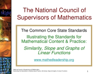 The National Council of Supervisors of Mathematics