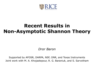 Recent Results in  Non-Asymptotic Shannon Theory