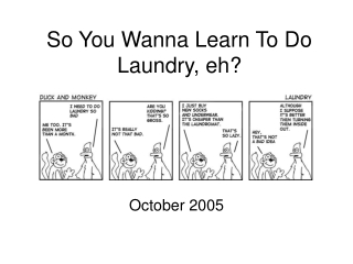 So You Wanna Learn To Do Laundry, eh?