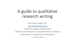 A guide to qualitative research writing