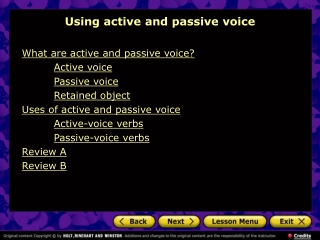 Using active and passive voice