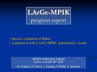 LArGe-MPIK progress report