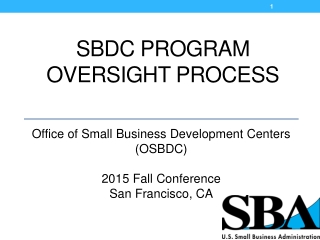 SBDC Program Oversight Process