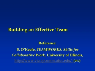 Building an Effective Team