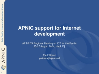 APNIC support for Internet development