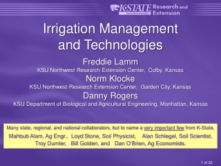 Irrigation Management  and Technologies