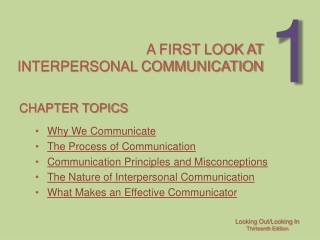 A first look at  interpersonal communication