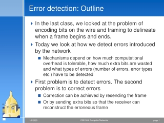 Error detection: Outline