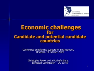 Economic challenges for  Candidate and potential candidate countries