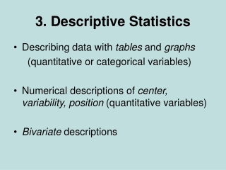 3. Descriptive Statistics