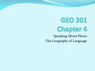 GEO 201 Chapter 4