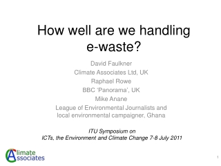 How well are we handling  e-waste?