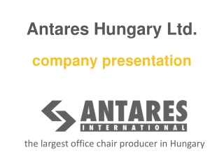 Antares Hungary Ltd. company presentation