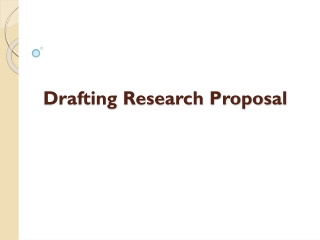 Drafting Research Proposal