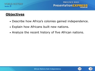 Describe how Africa’s colonies gained independence. Explain how Africans built new nations.