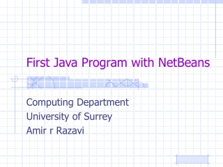 First Java Program with NetBeans