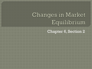 Changes in Market Equilibrium