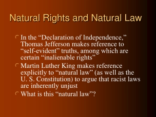 Natural Rights and Natural Law