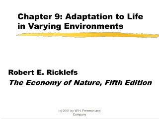 Chapter 9: Adaptation to Life in Varying Environments