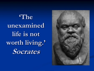 ‘The unexamined life is not worth living.’ Socrates