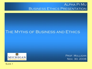 Alpha Pi Mu Business Ethics Presentation