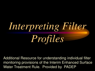 Interpreting Filter Profiles