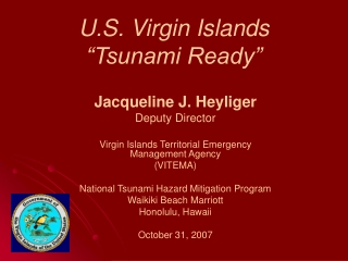 U.S. Virgin Islands  “Tsunami Ready”