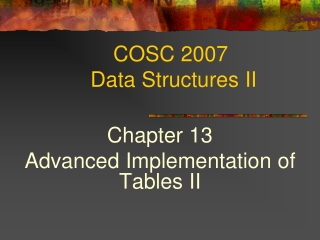 COSC 2007  Data Structures II