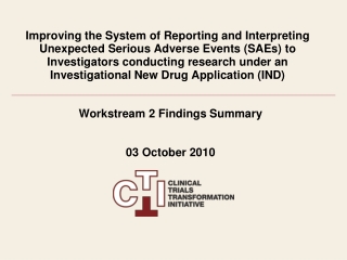 Workstream 2 Findings Summary 03 October 2010