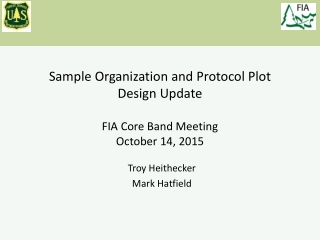 Sample Organization and Protocol Plot Design Update FIA Core Band Meeting October 14, 2015