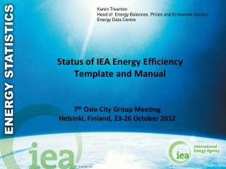 Status of IEA Energy Efficiency Template and Manual