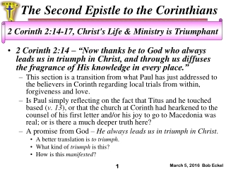 The Second Epistle to the Corinthians