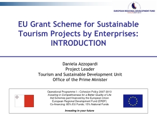 EU Grant Scheme for Sustainable  Tourism Projects by Enterprises: INTRODUCTION