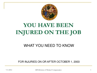 YOU HAVE BEEN INJURED ON THE JOB