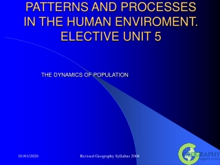 PATTERNS AND PROCESSES IN THE HUMAN ENVIROMENT.  ELECTIVE UNIT 5