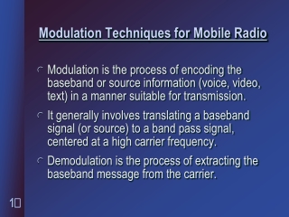 Modulation Techniques for Mobile Radio