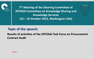 Results of activities of the INTOSAI Task Force on Procurement Contract Audit