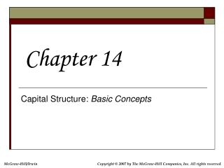 Capital Structure:  Basic Concepts