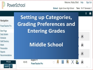 Setting up Categories,  Grading Preferences and Entering Grades Middle School