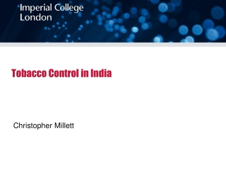 Tobacco Control in India