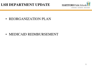 LSH DEPARTMENT UPDATE