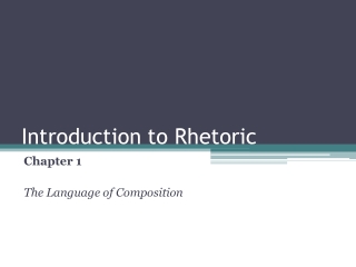 Introduction to Rhetoric