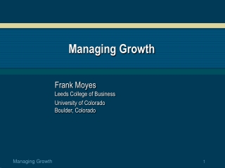 Managing Growth