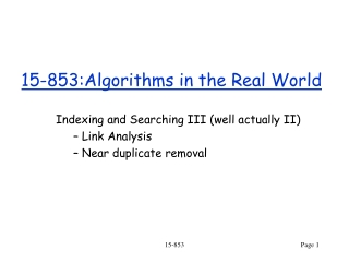 15-853:Algorithms in the Real World