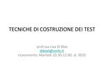 TECNICHE DI COSTRUZIONE DEI TEST