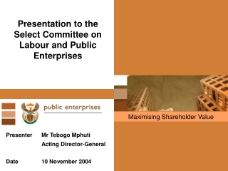 Presentation to the  Select Committee on Labour and Public Enterprises