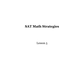 SAT Math Strategies