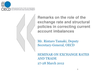 Mr. Rintaro Tamaki, Deputy Secretary-General, OECD SEMINAR ON EXCHANGE RATES AND TRADE